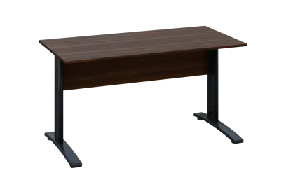 EPK 27 - 14 stůl kancelářský, kovová podnož černá, deska 25 mm, široký 1400 mm, ořech královský